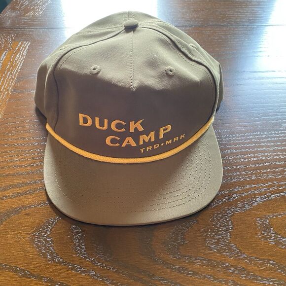 Duck Camp Rope Front Snapback Grandpa Hat Cap Adult One Size Green Military - Picture 1 of 7